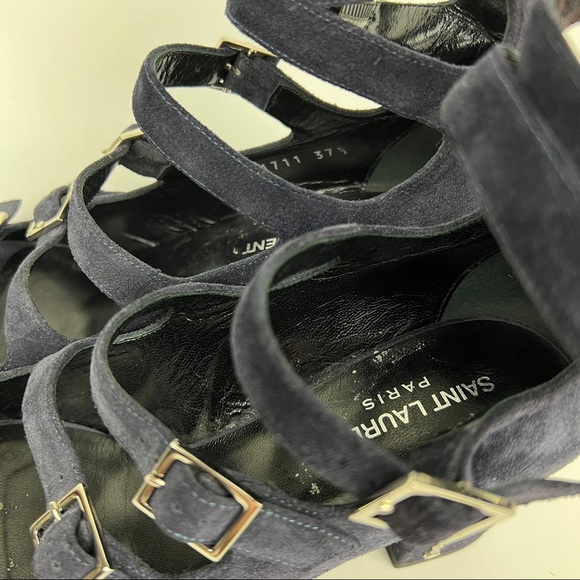 Saint Laurent Babies YSL Suede Gladiator Heeled Sandals - Picture 8 of 10